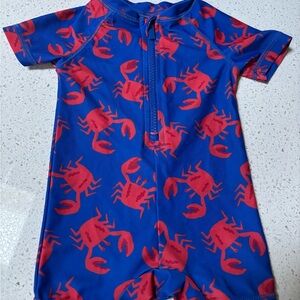 Old navy 3-6m Blue and Red Crab Swimwear